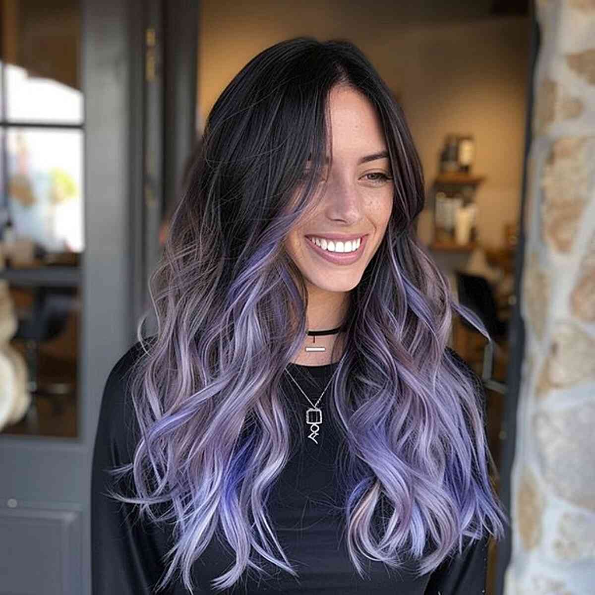 Black to Lavender Ombre