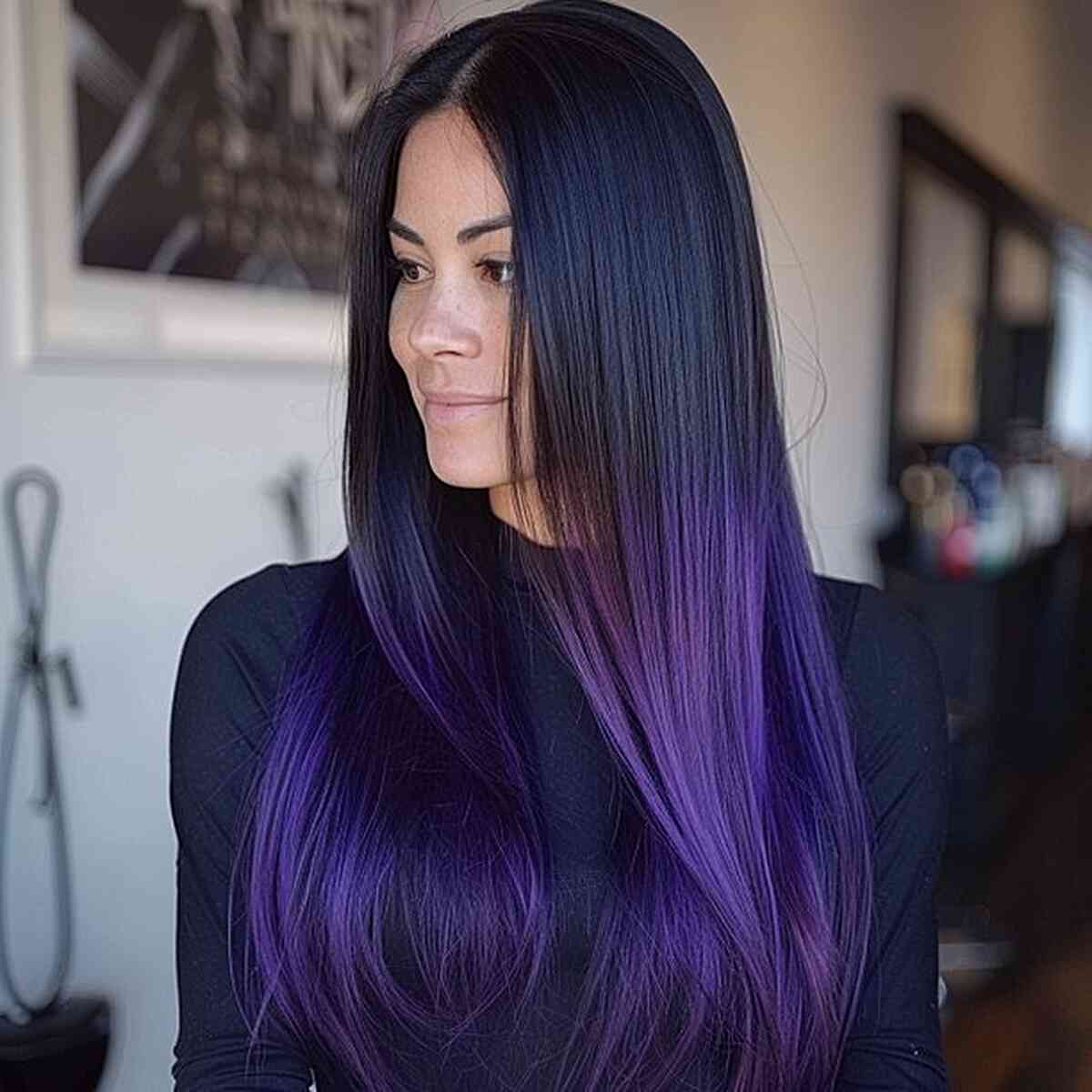 Black to Violet Ombre