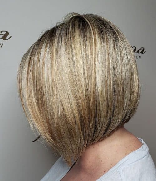 Blonde inverted bob