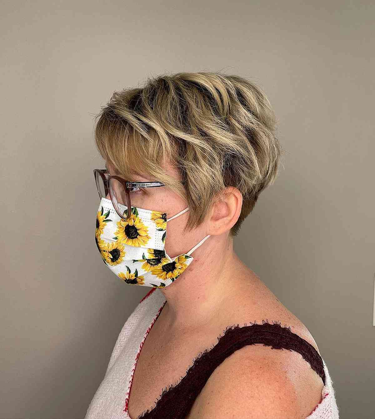 Blonde Pixie with Dark Roots