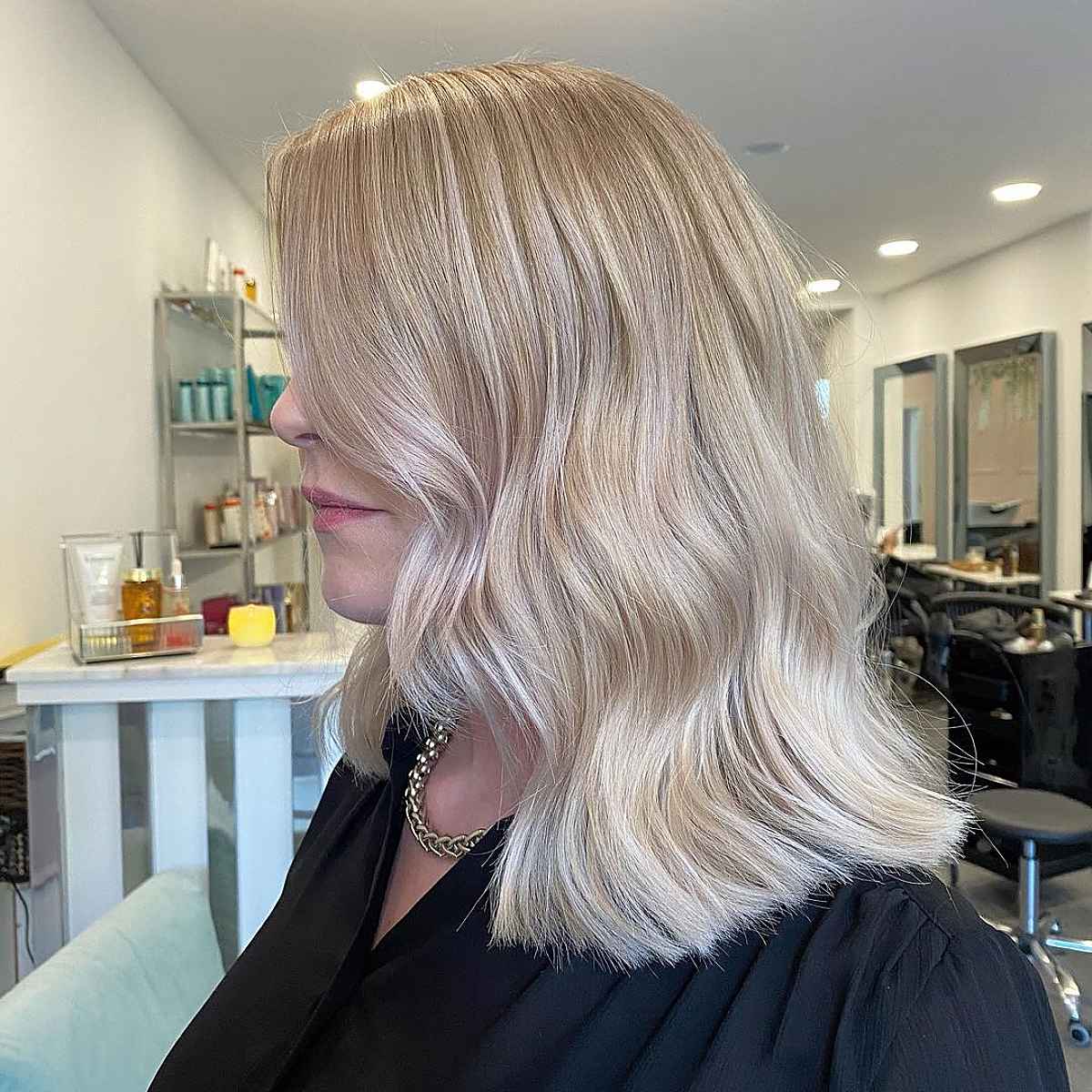 Bright champagne blonde color