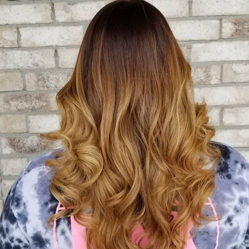 Bright Light to Dark Golden Brown Ombre