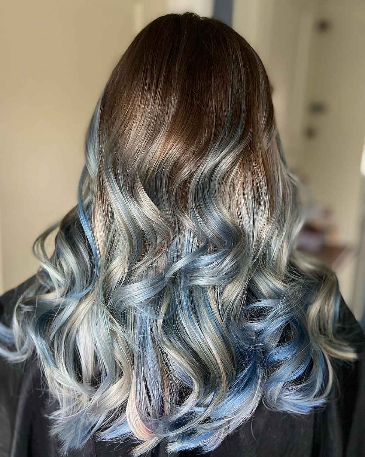 Bright Silver Blue Ombre