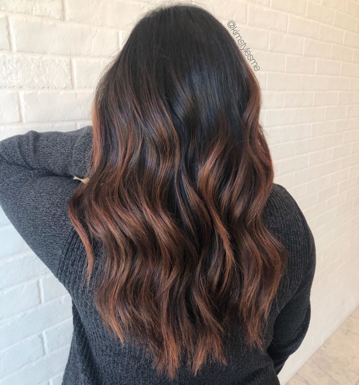 Brown hair with auburn highlights