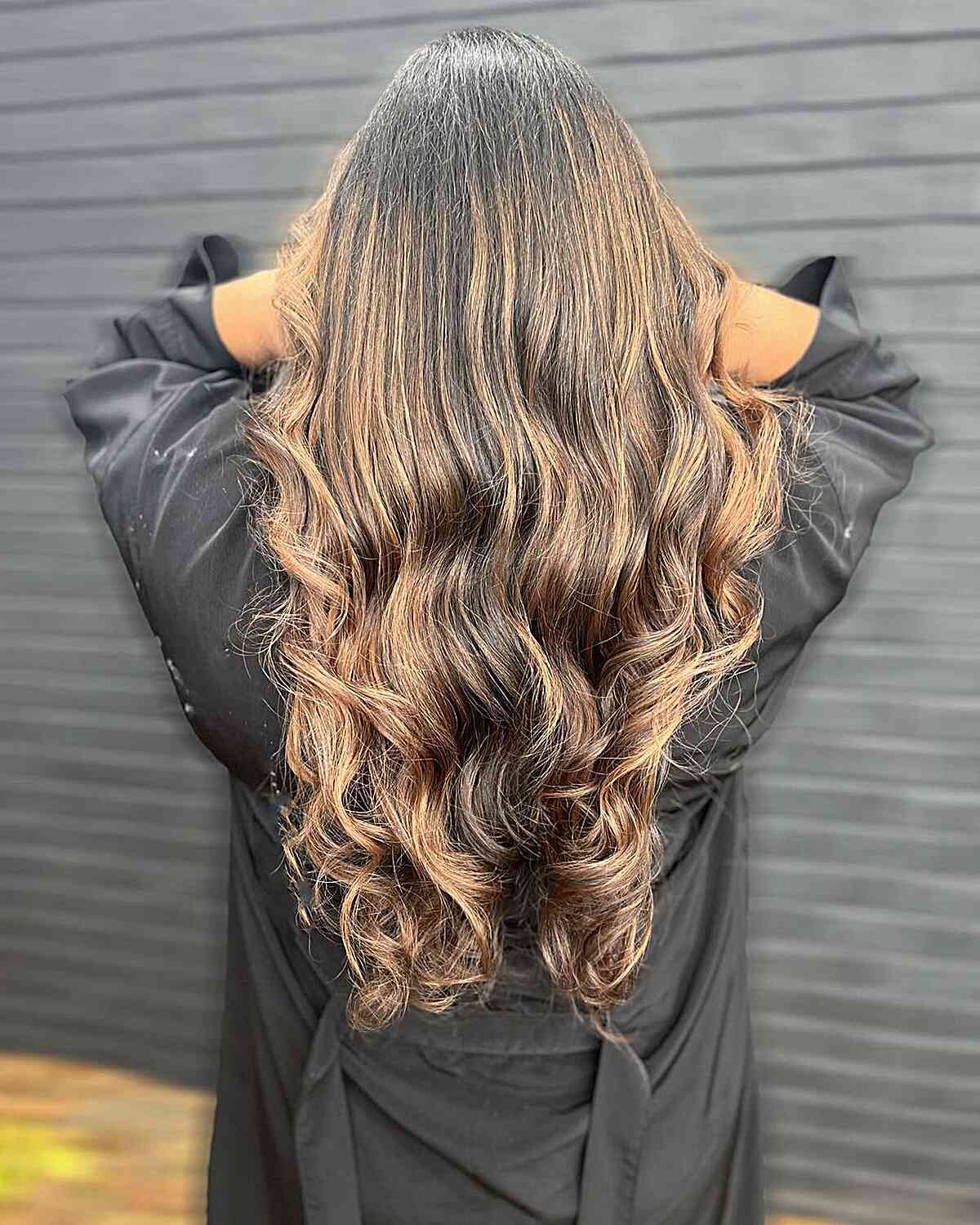 Brunette with Blonde Caramel Balayage