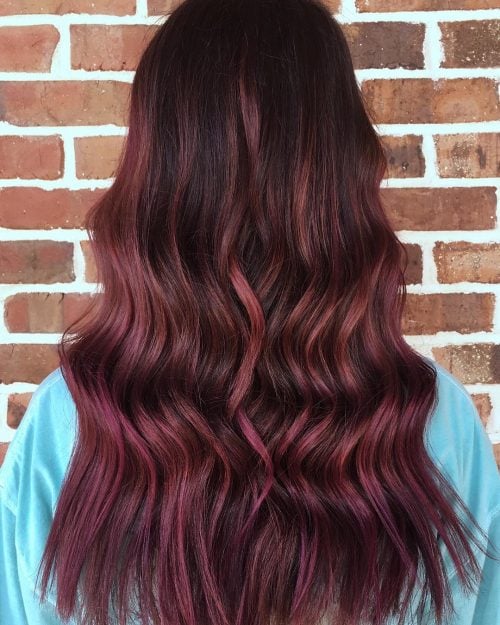 Burgundy and Violet Balayage