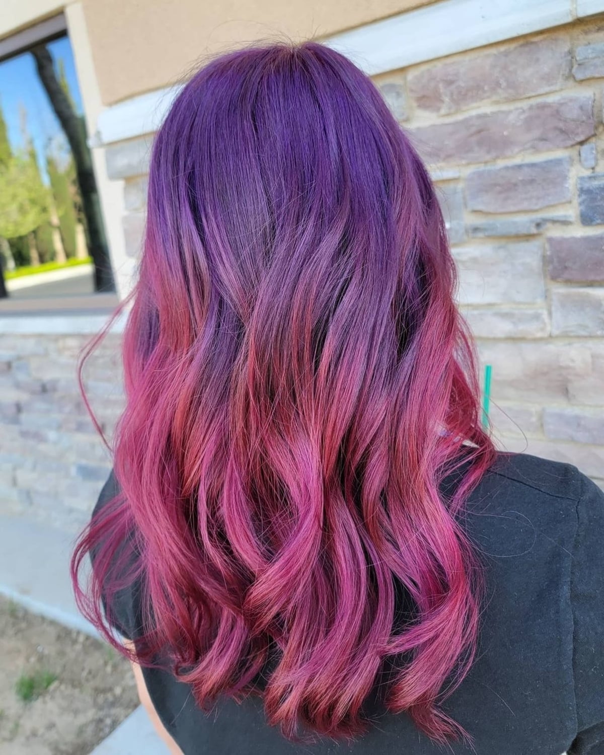 Burgundy red and purple hair