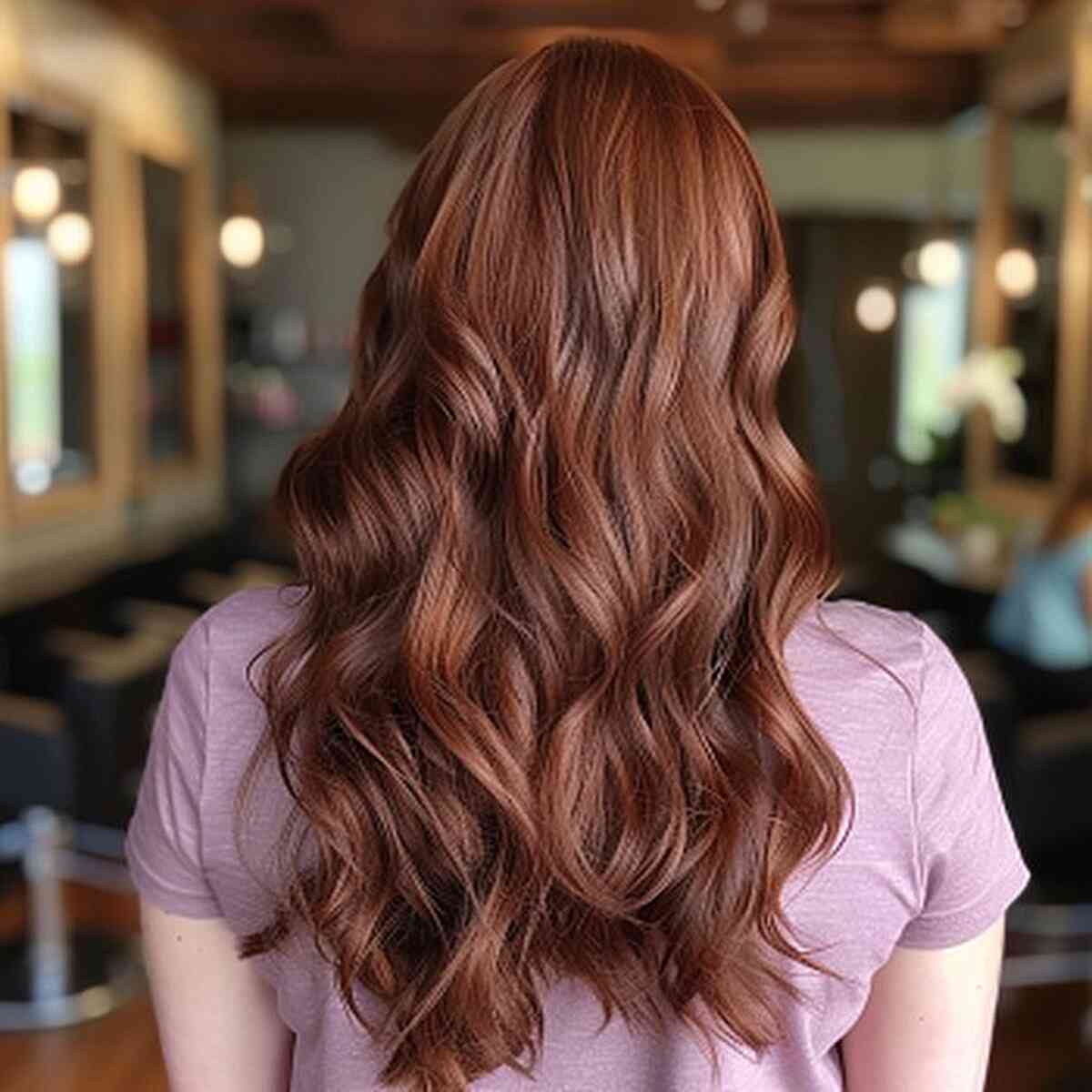 Chestnut auburn hair color