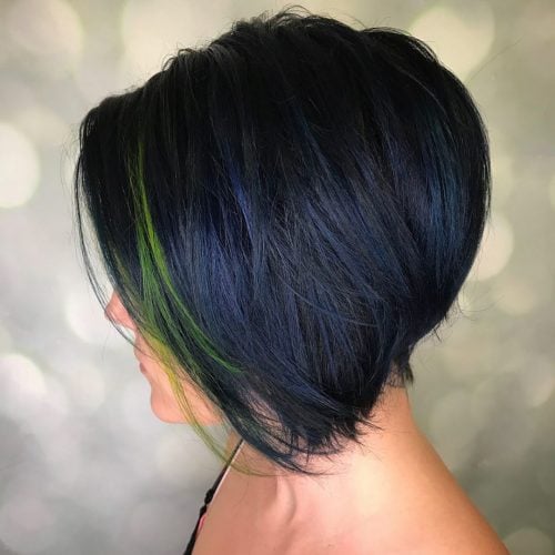 Chic dark blue and black hair