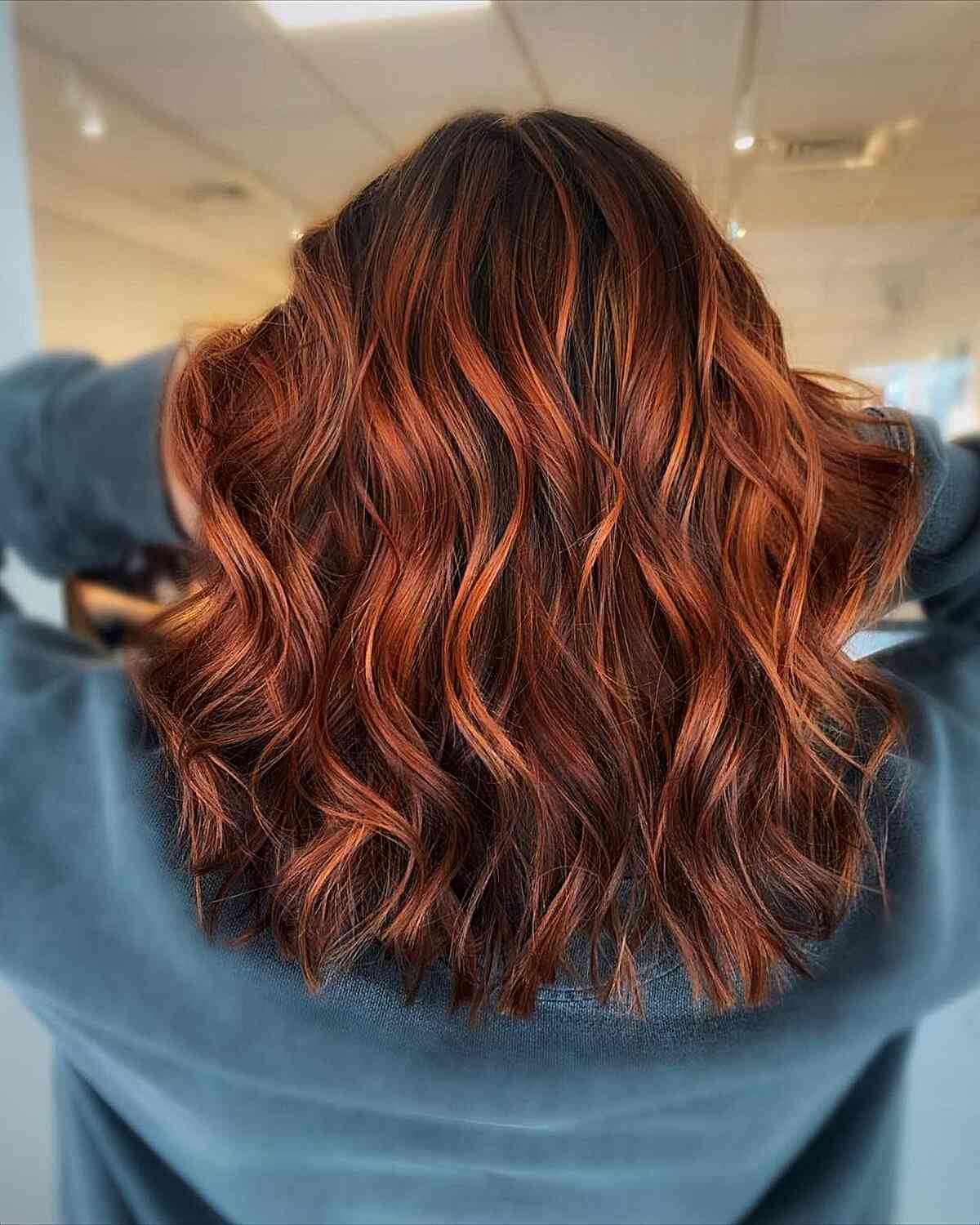 Chocolate-Toned Auburn Waves