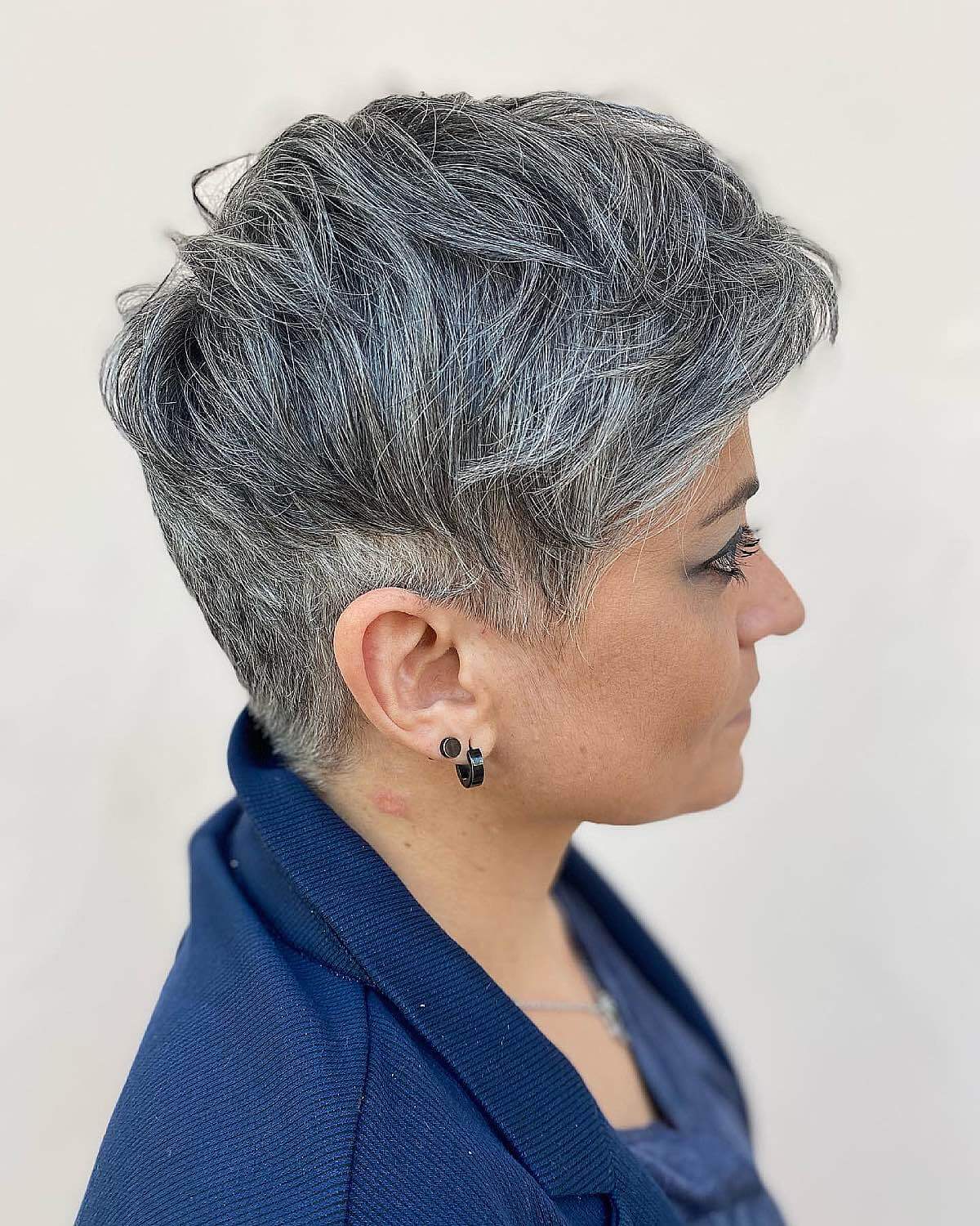 Classy salt and pepper hair color for short hair