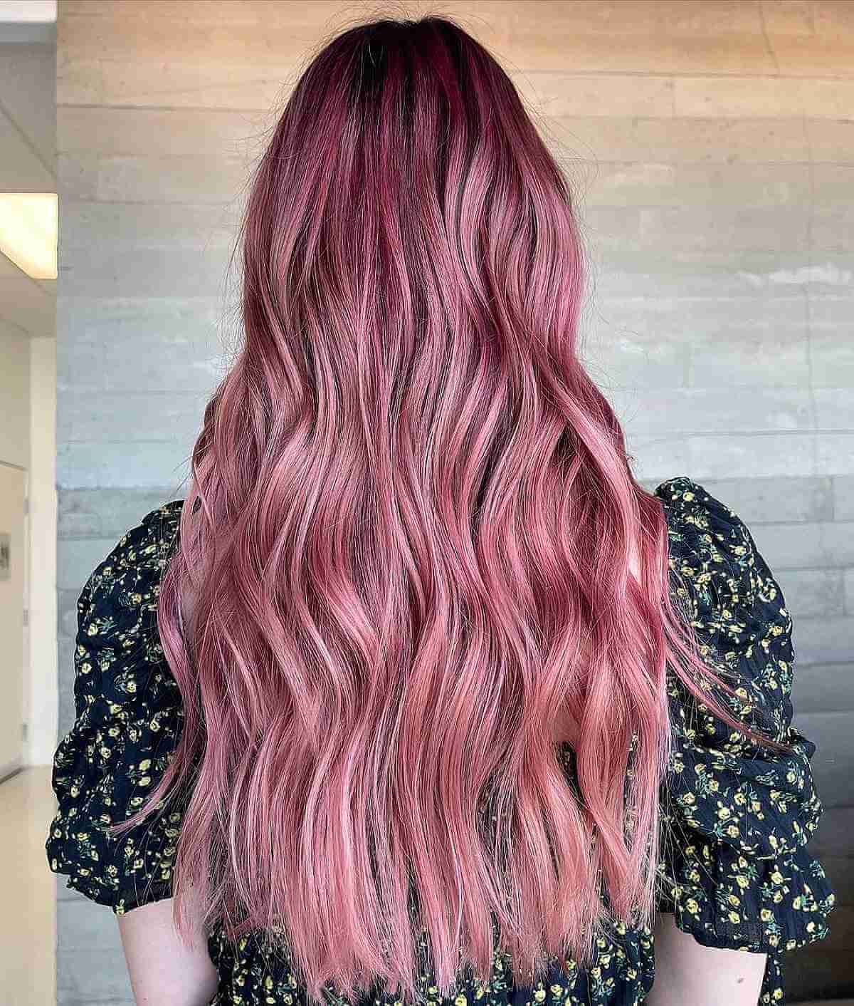 Cool-Toned Pink Rose Gold Balayage