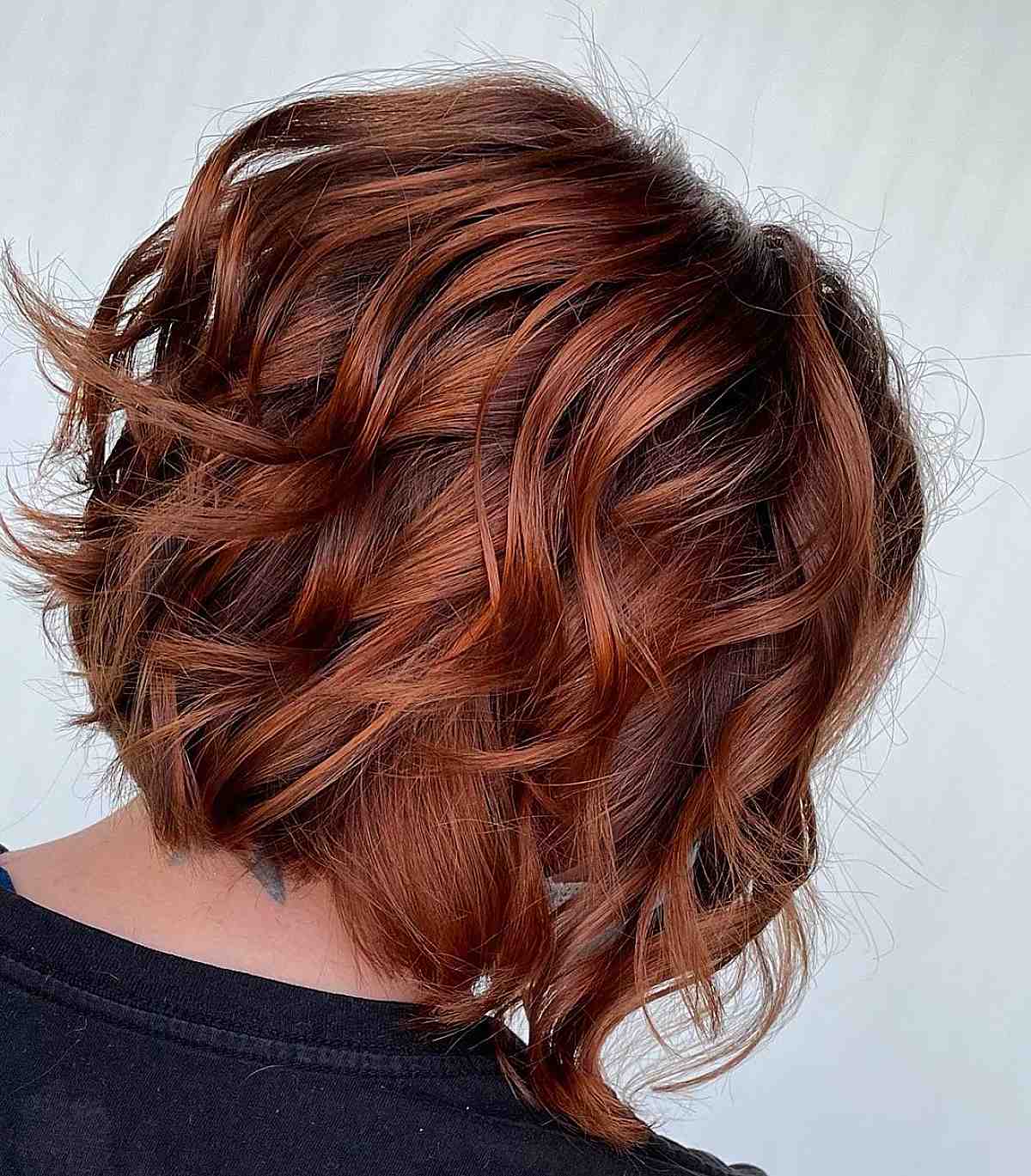 dark auburn bob hairstyle