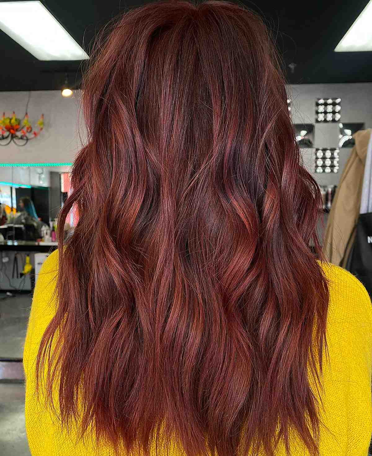 dark brown auburn raspberry hair