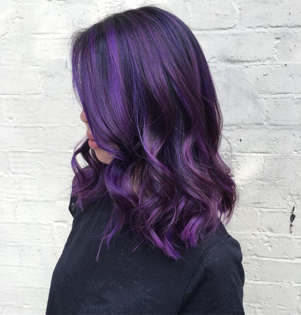 Dark Purple Plum on a Medium-Length Bob