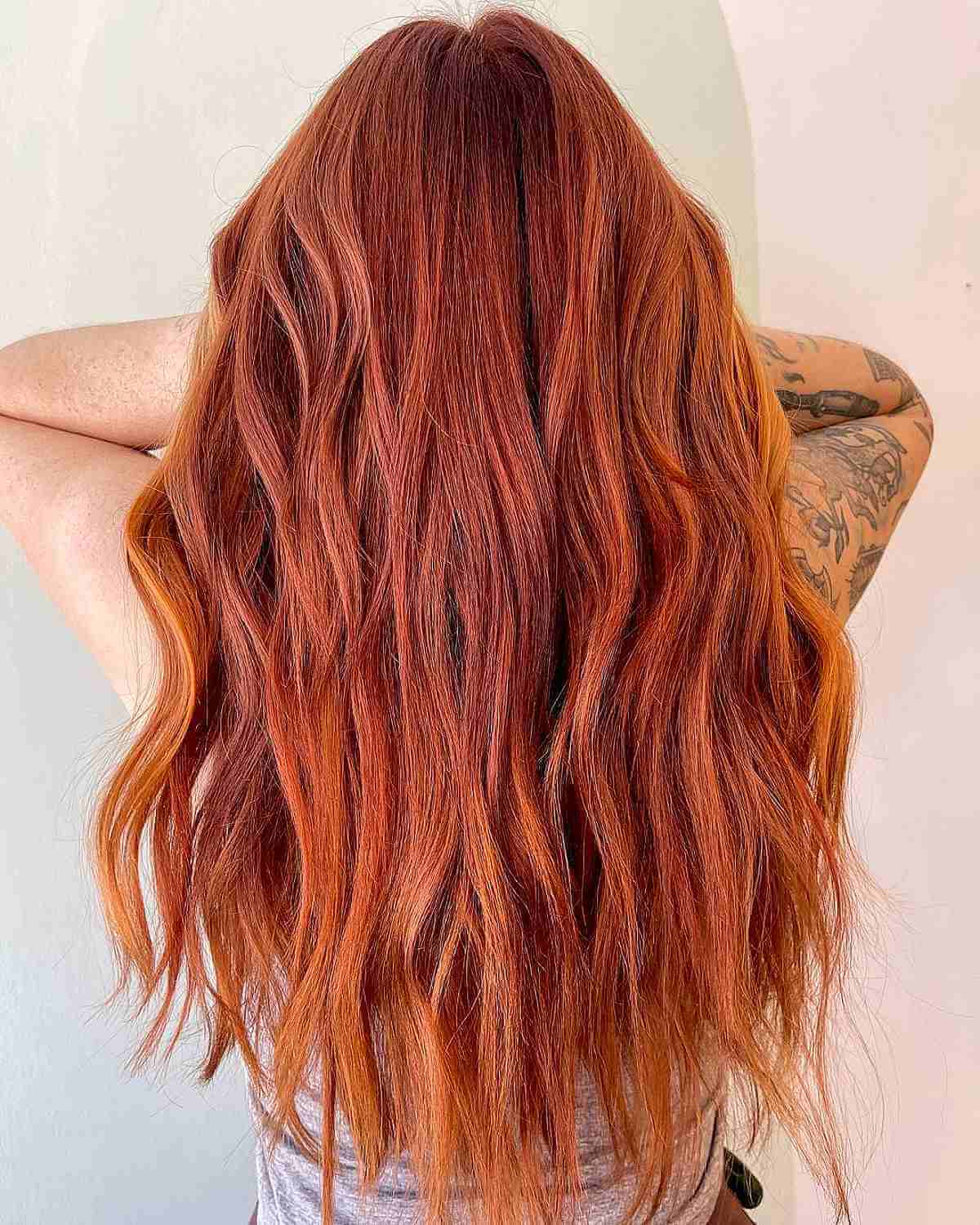 Dark Red Auburn Balayage Waves