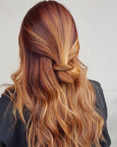 Dark Red Hair with Bleach Blonde Highlights