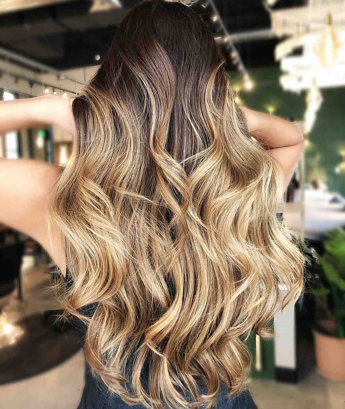 dark roots on sun-kissed blonde hair