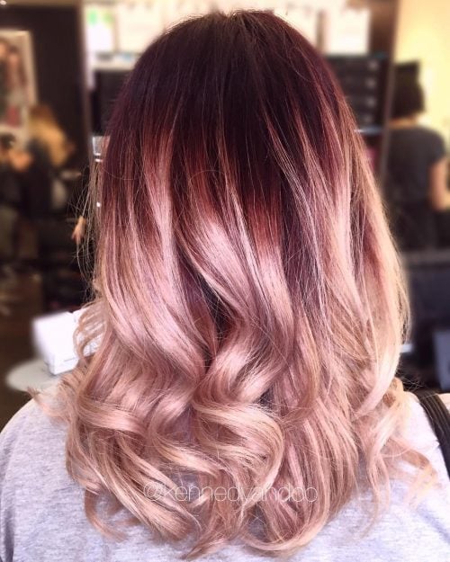 Dark Violet to Rose Gold Ombre