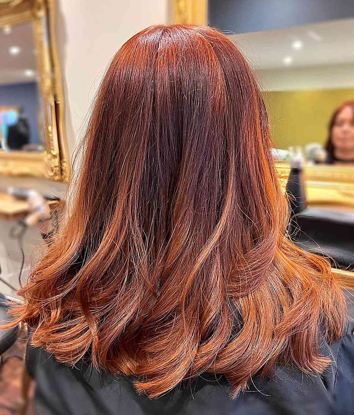 Deep Auburn Hair with Lighter Ends