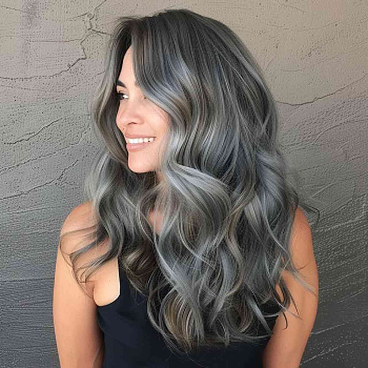 Deep Dark Silver Hair Color