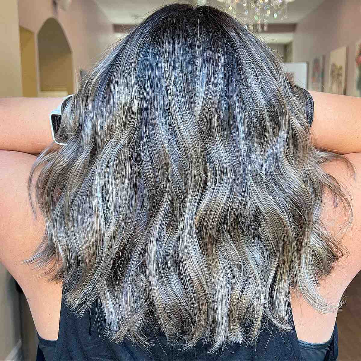 Dimensional Ash Blonde Balayage on Brunette Hair