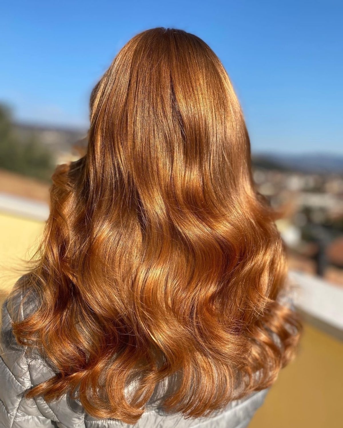 Dimensional auburn blonde hair