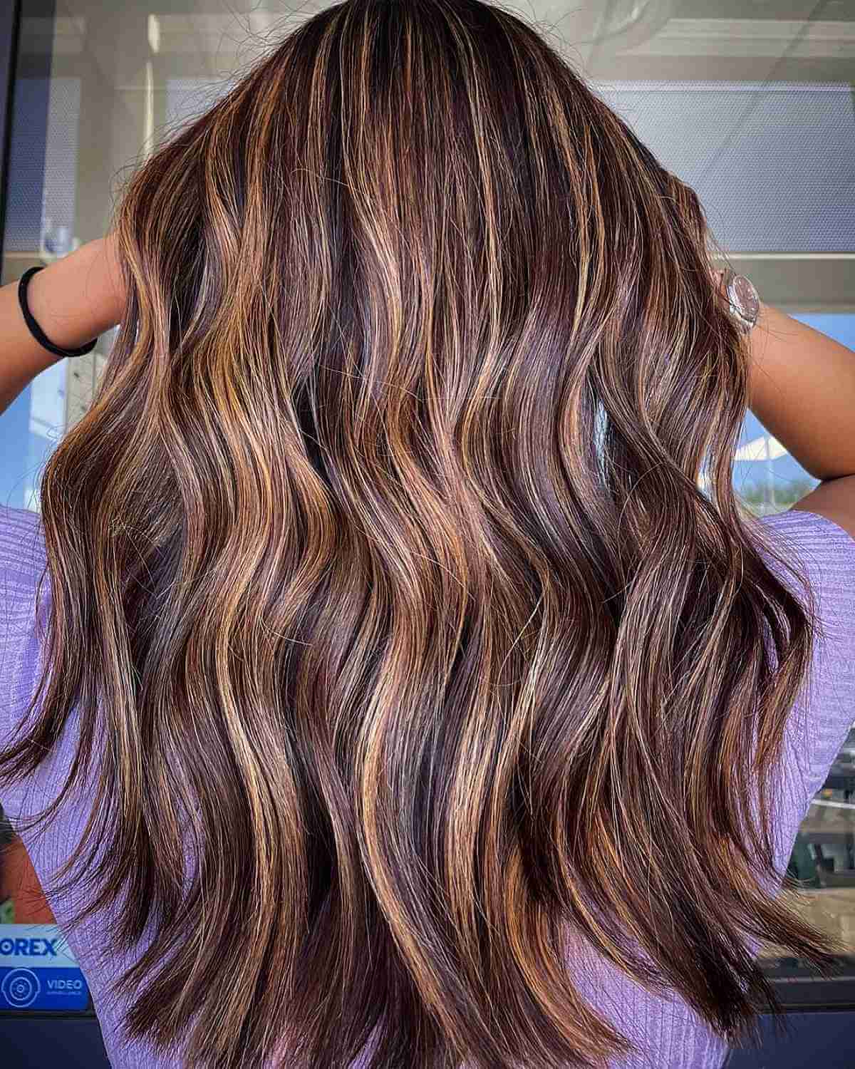 Dimensional Caramel Balayage on Brown Hair