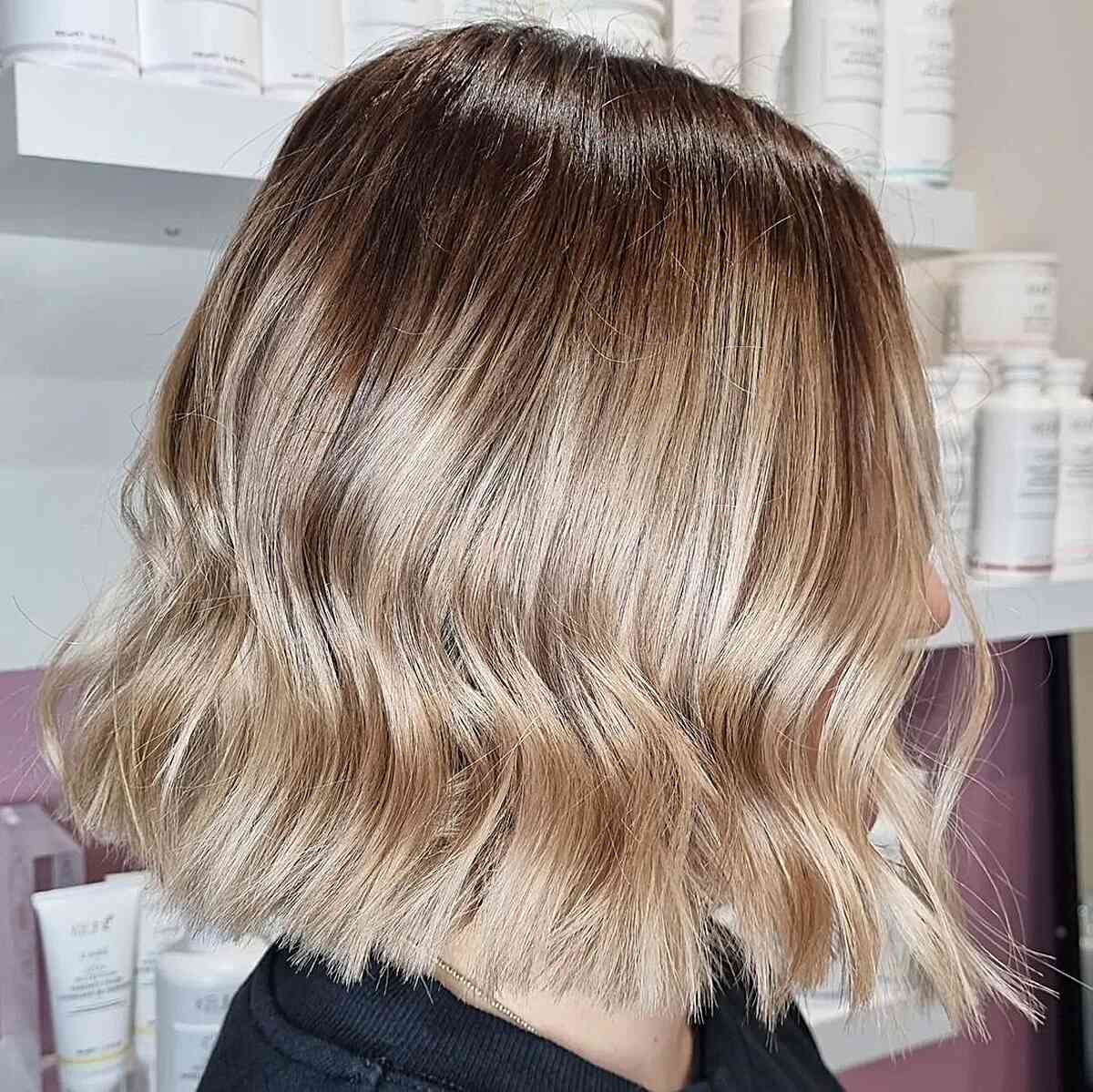 Dramatic Brown to White Champagne Ombre