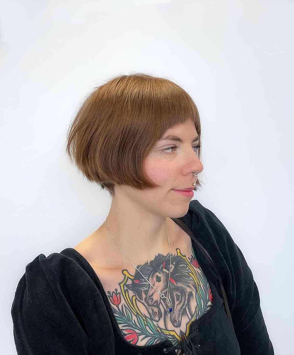 Ear-Length Bob on Light Brown Hair