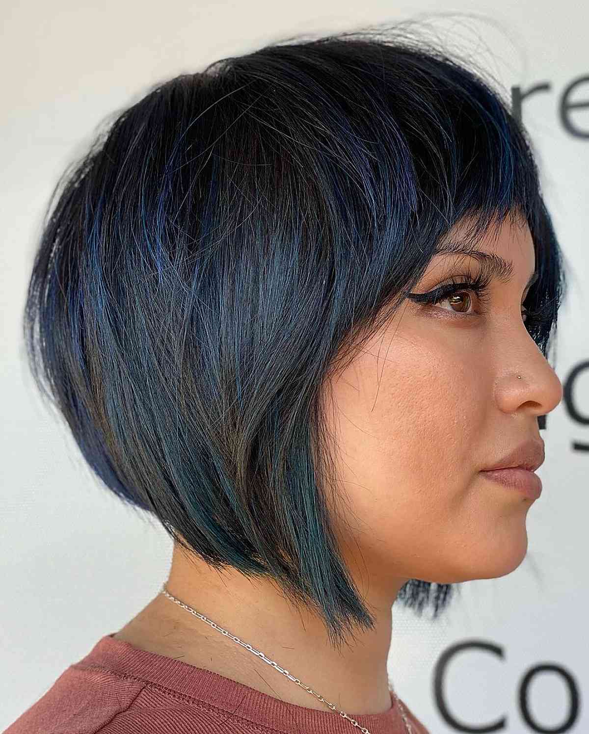 Edgy blue black bob