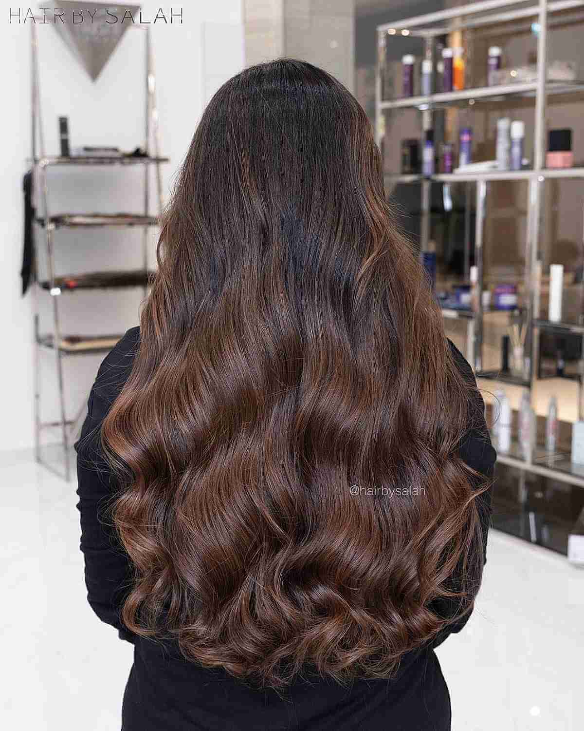 Effortless Chestnut Brown on Extra Long Hair