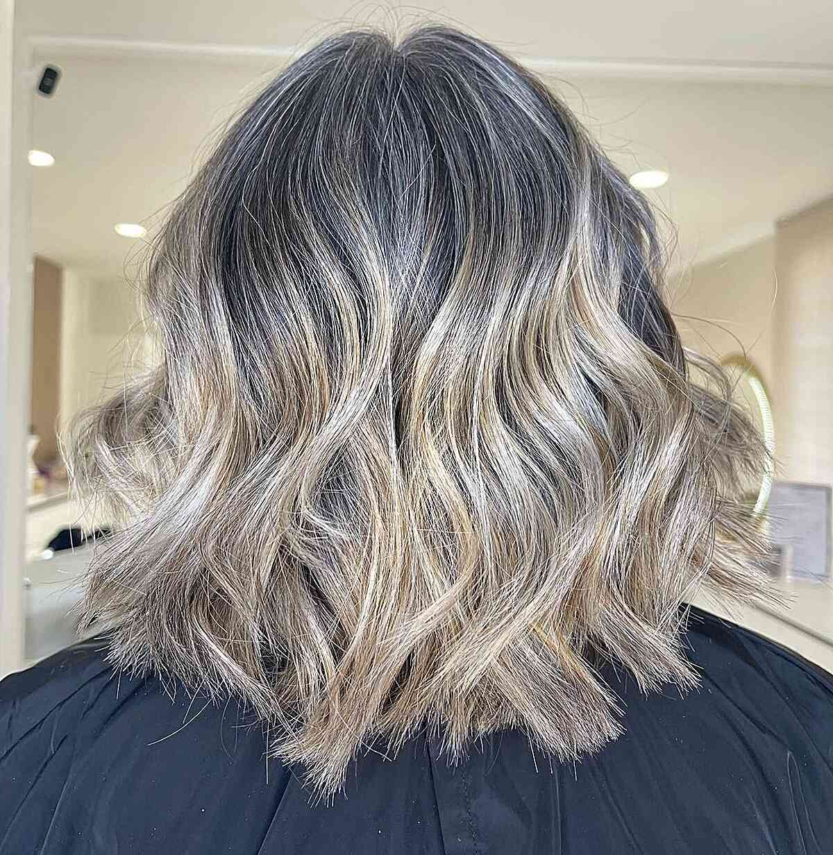 Espresso to Beige Ombre on a Short Bob