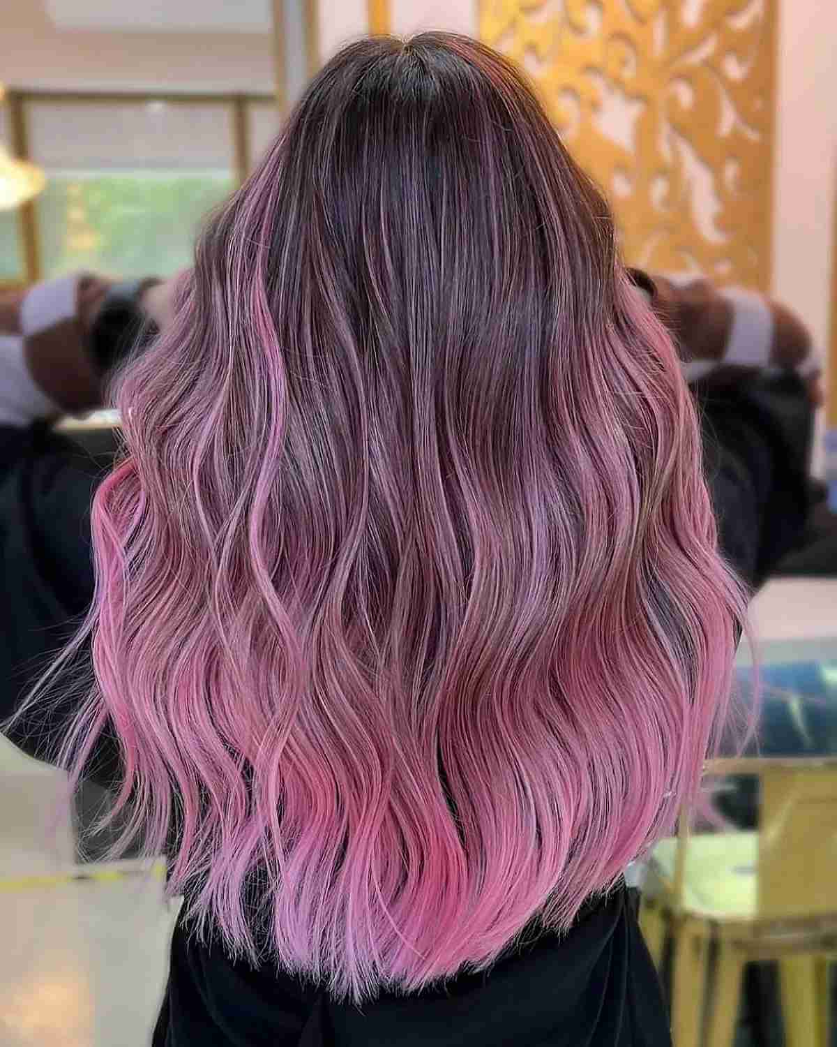 Face-Framing Pink Balayage Ombre Hair