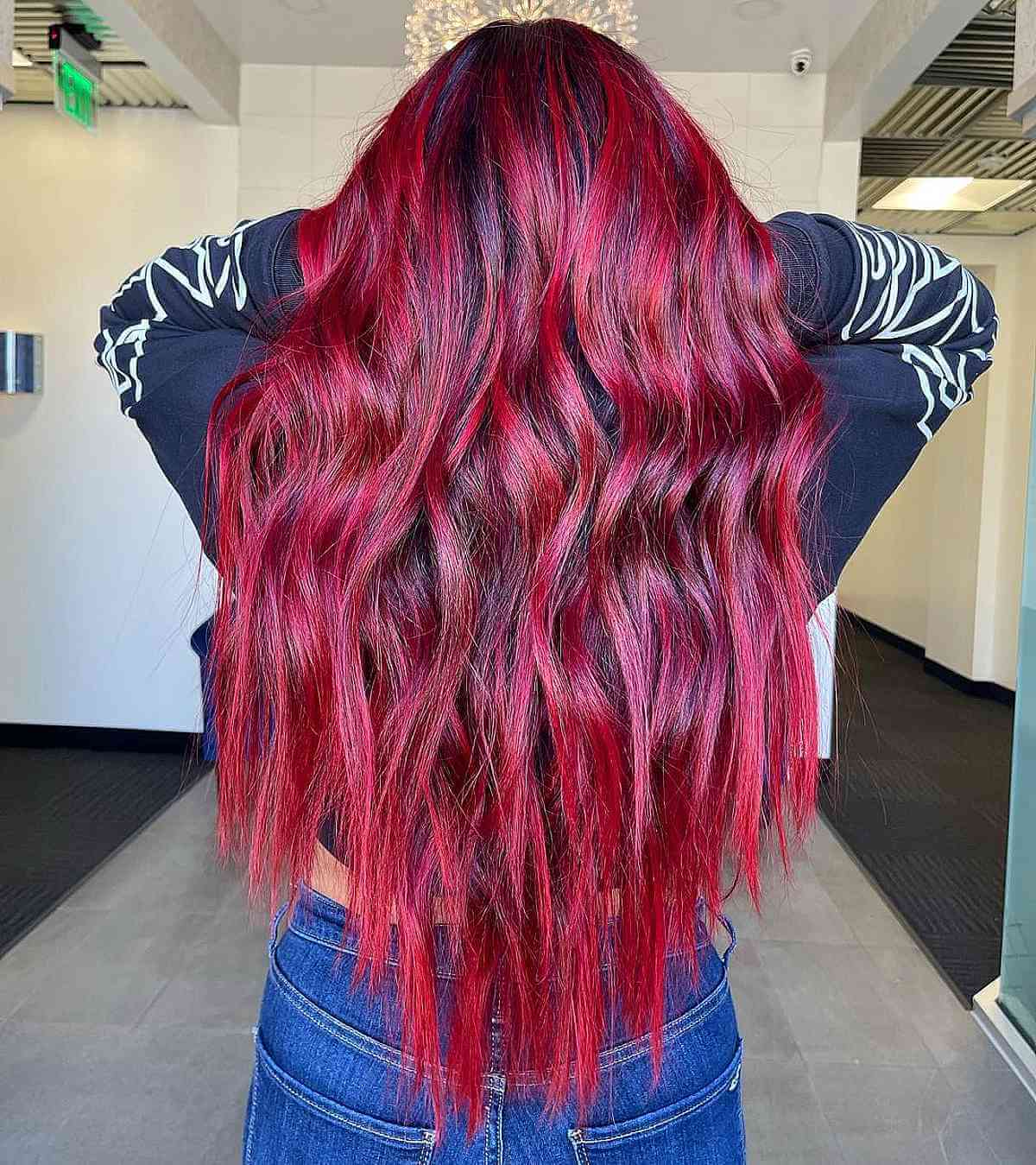 Fashionable Cherry Red Balayage