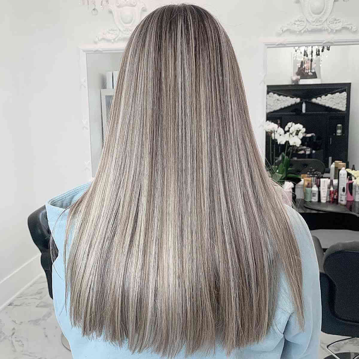 Full Mushroom Beige Blonde Highlights