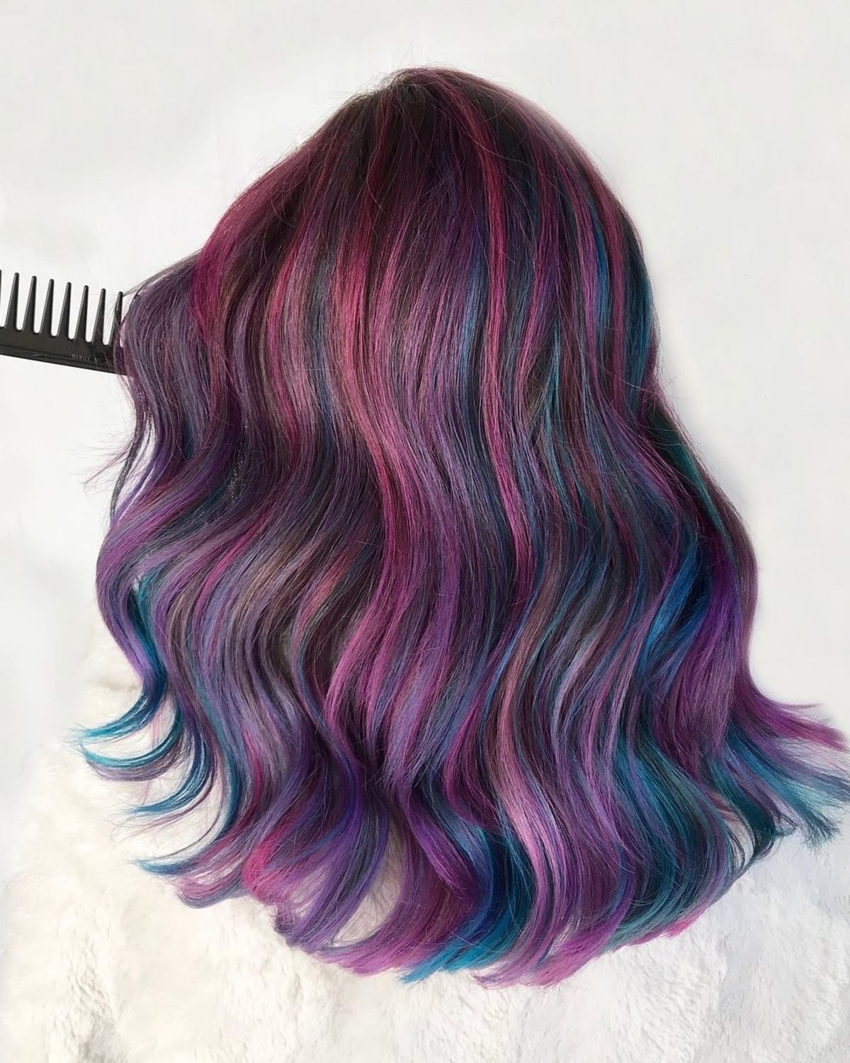 Galaxy plum hair