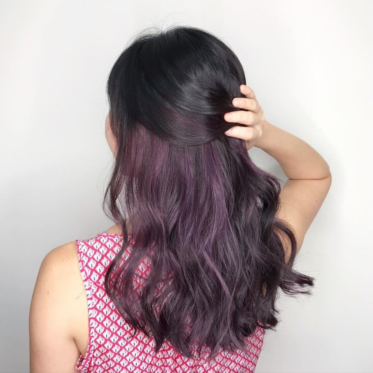 Gorgeous Burgundy peekaboo highlights