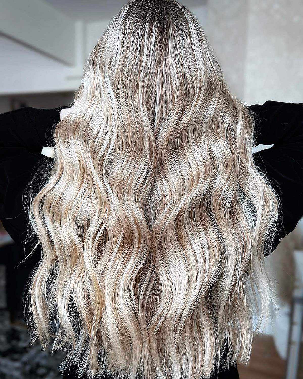 gorgeous champagne blonde long hair