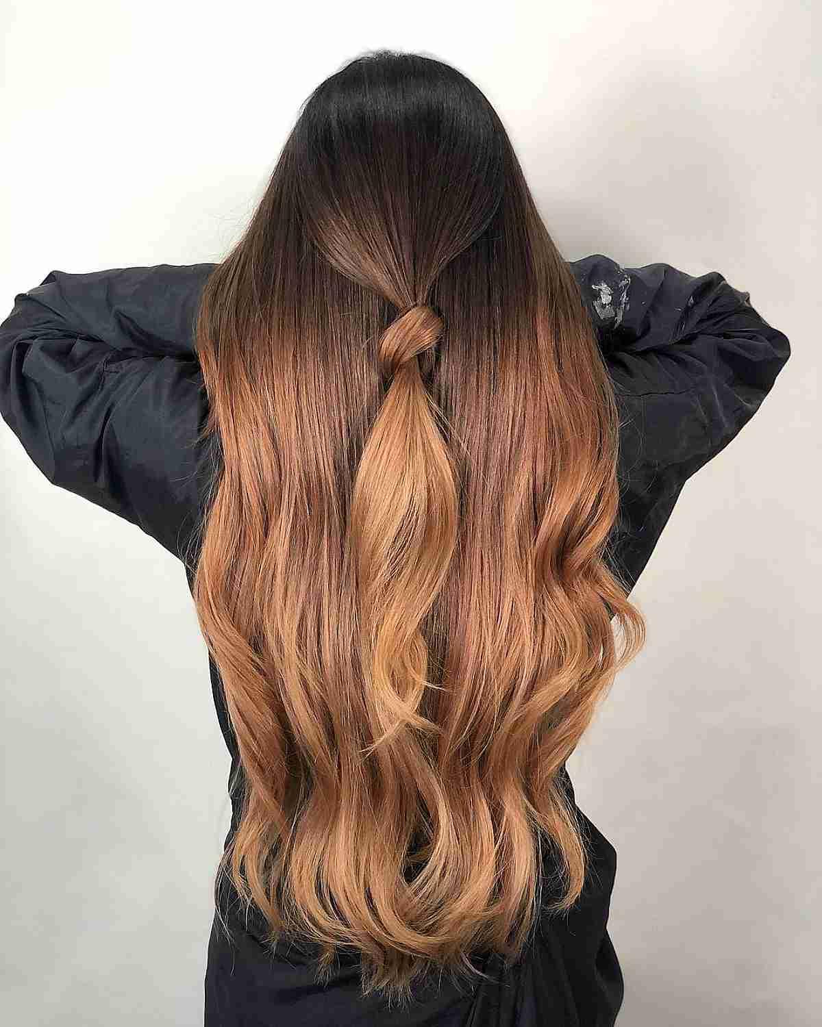 Half Up Half Down Ombre Long Hair