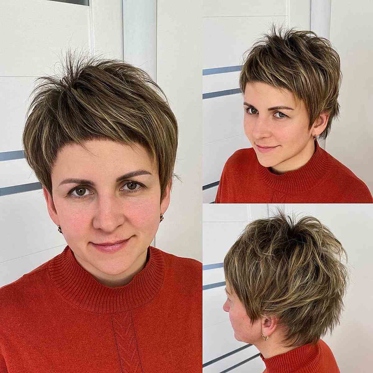 Highlighted Long Pixie with Choppy Layers