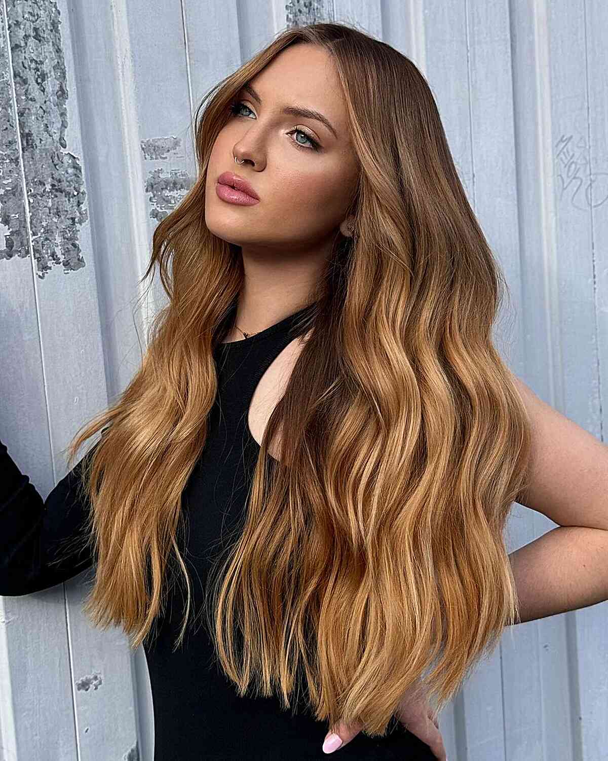 Honey Blonde Balayage for Long, Healthy Hair