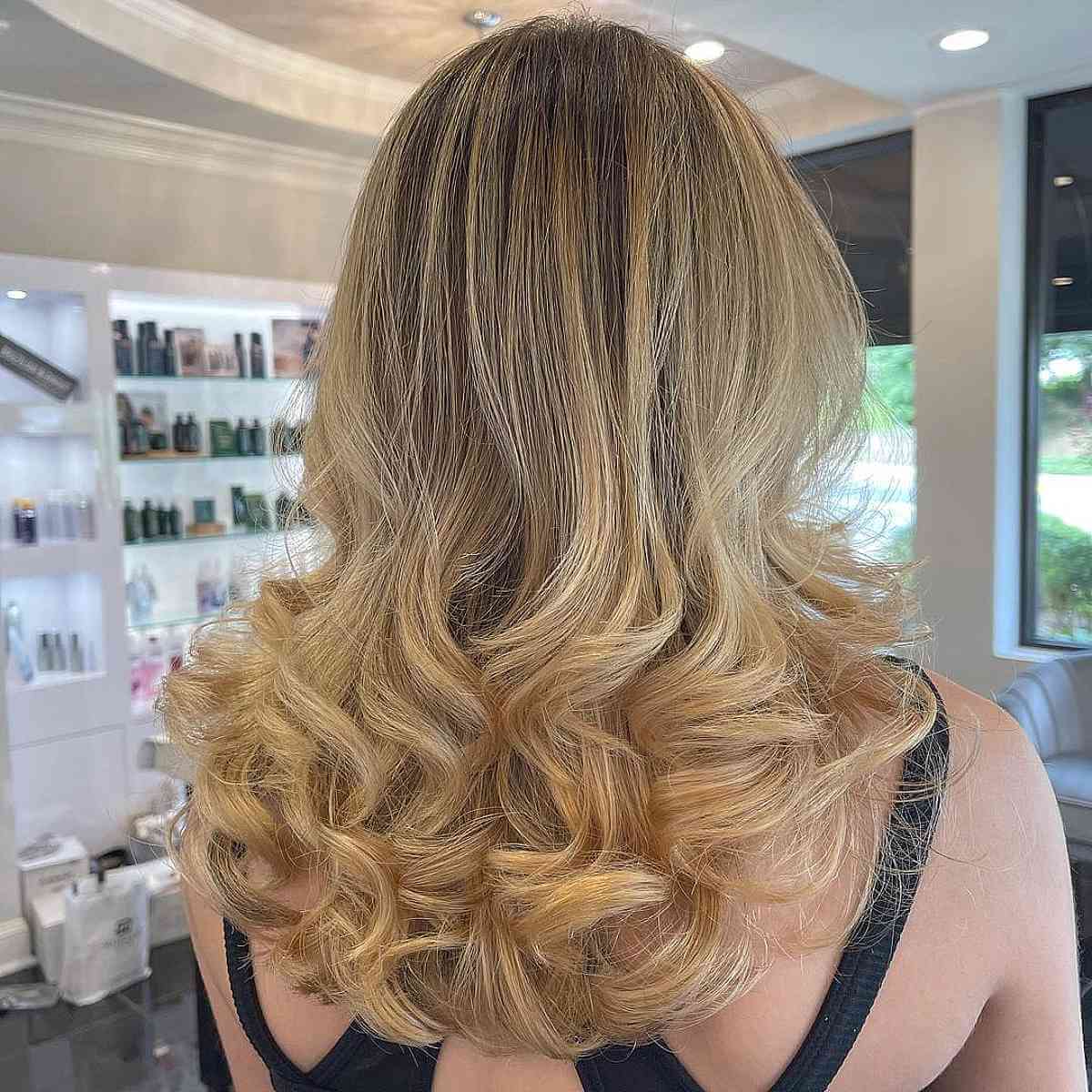 Honey Blonde Balayage Ombre on Dark Hair