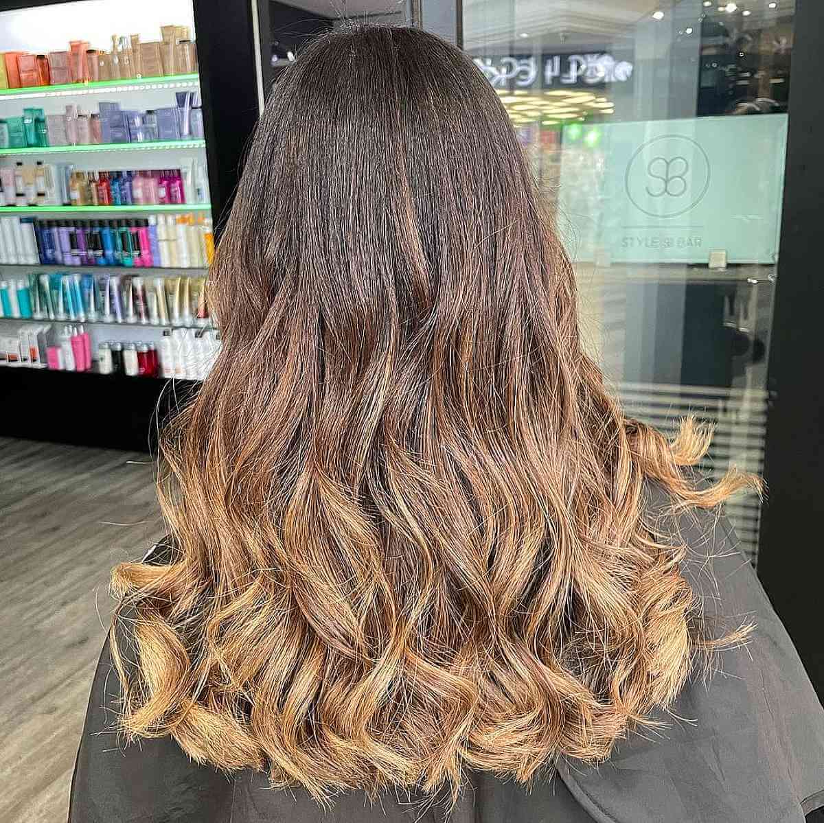 Honey Blonde Ombre on Dark Brown Hair