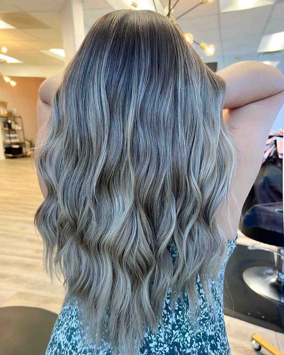 Icy Ash Blonde Balayage Highlights