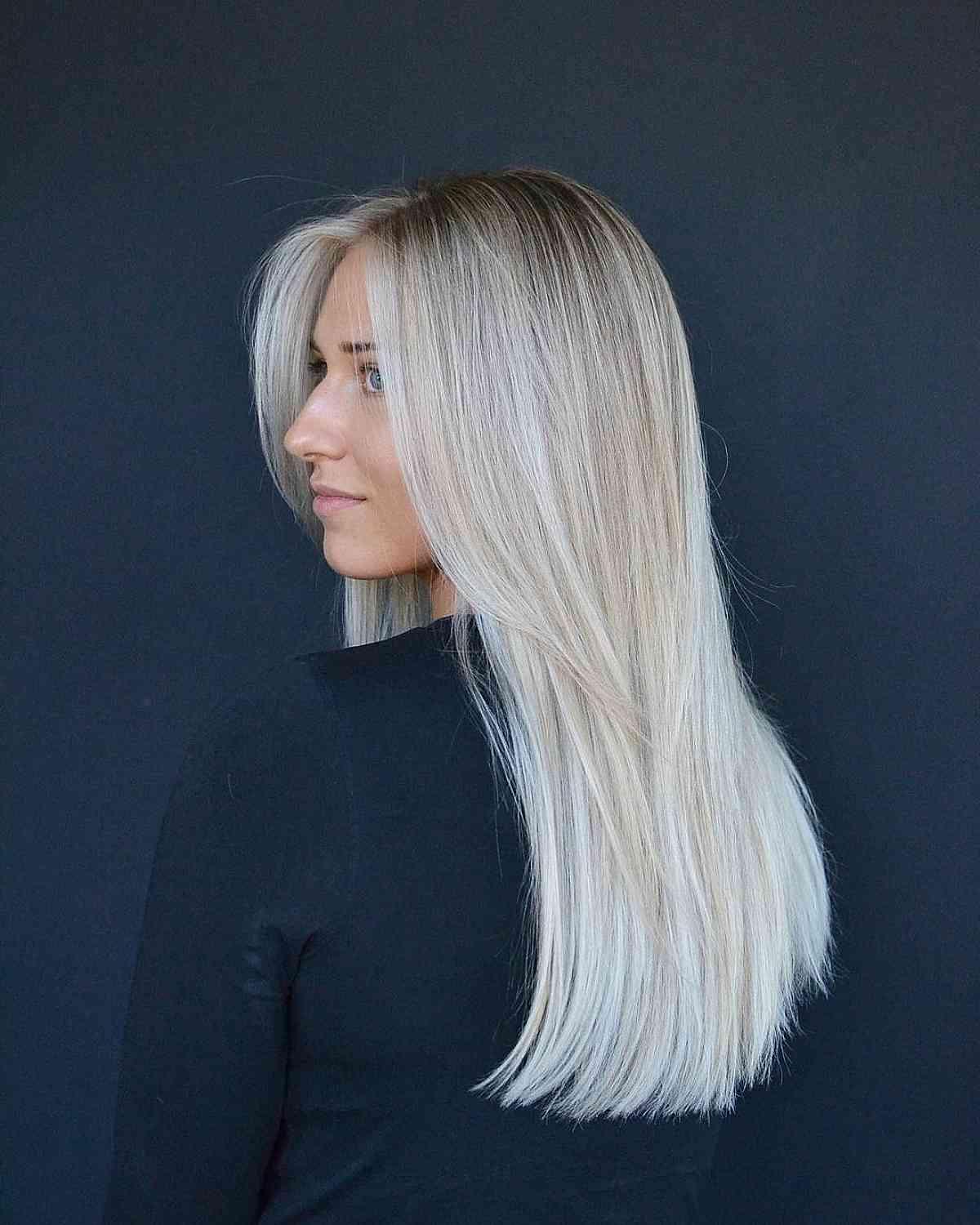 Icy White Blonde Balayage