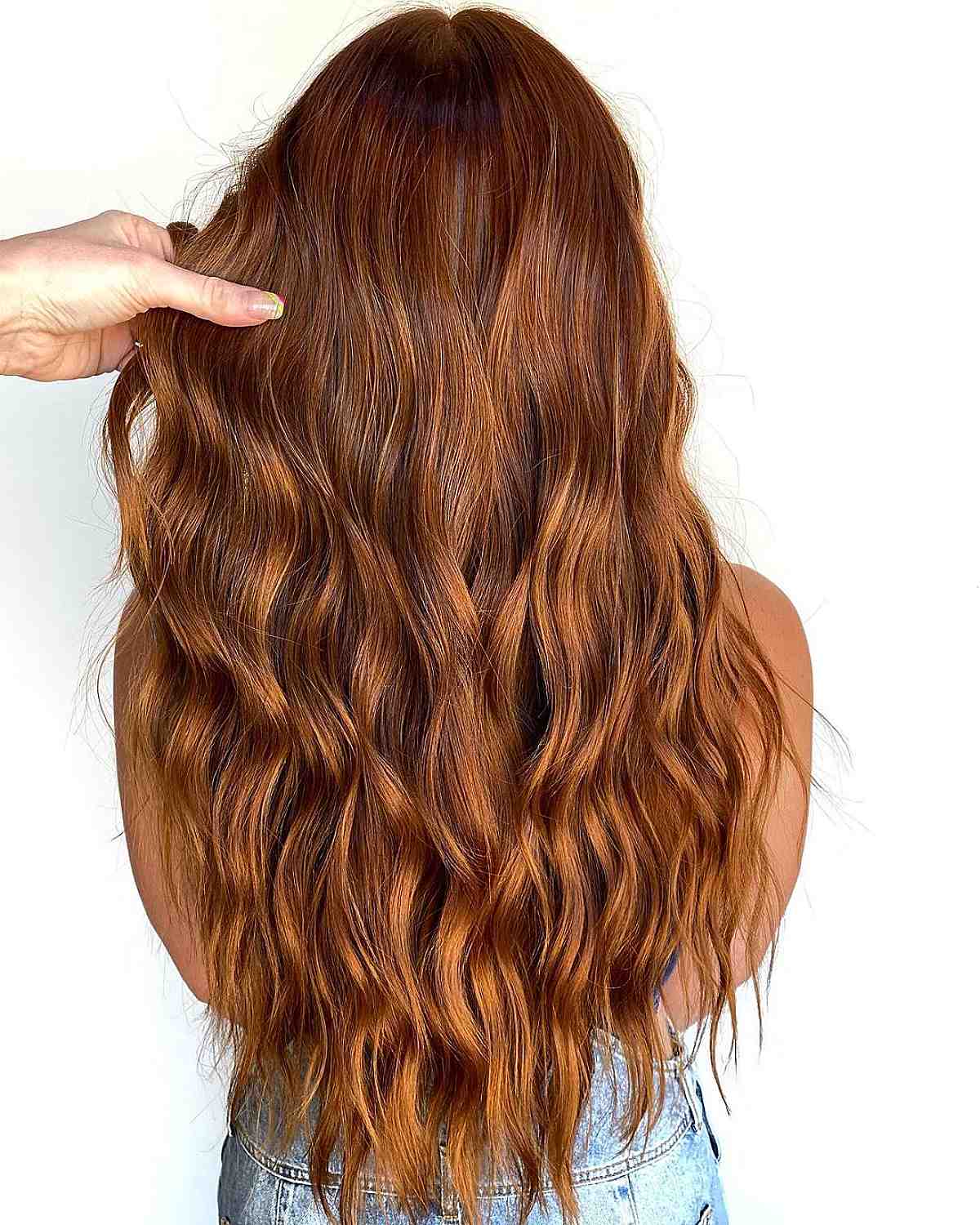 intense rich auburn hair color for long hair