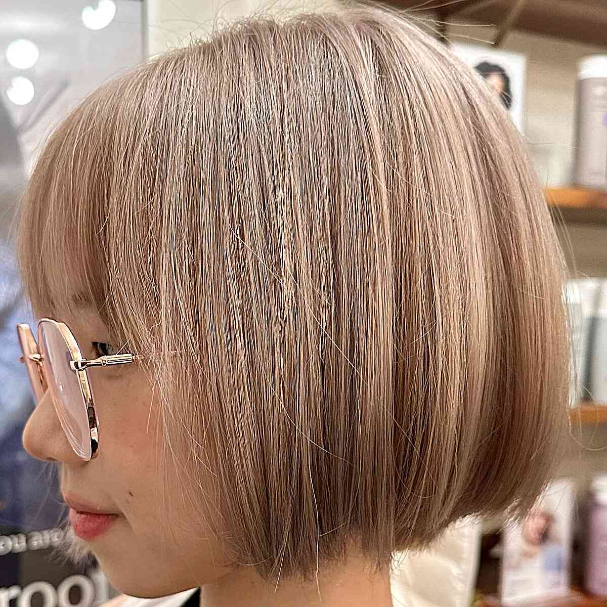 Light Bronze Milk Tea for Short Hair