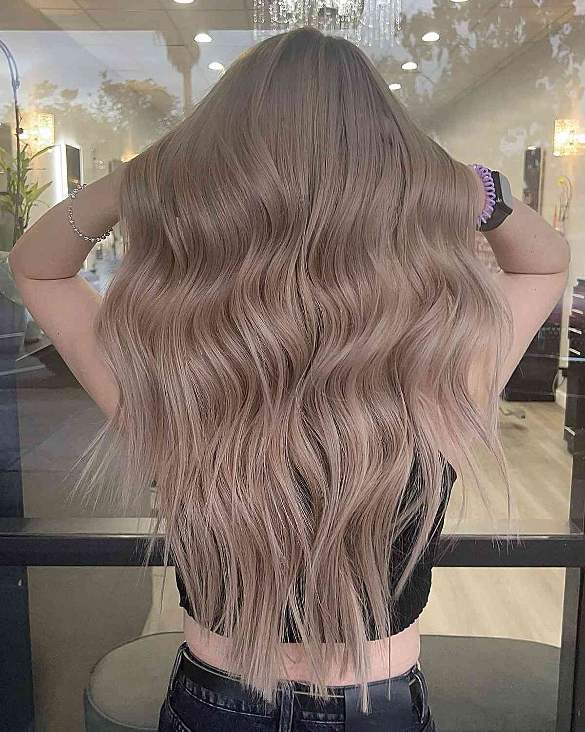 Light Milk Tea on Long Hair