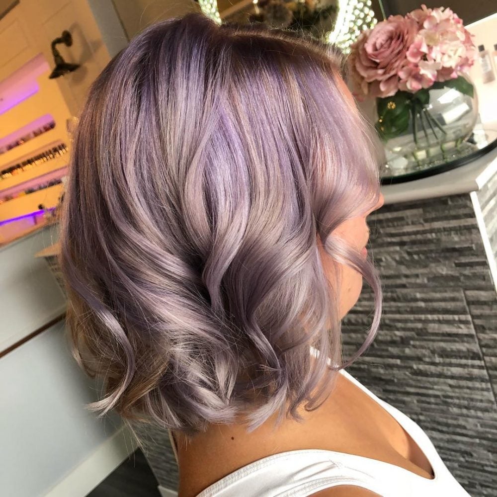 Lilac Highlights on Blonde Hair